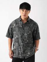 Men's Grey Casual  Half Sleeves Shirt
