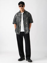 Men's Grey Casual  Half Sleeves Shirt