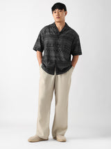 Men's Grey Casual  Half Sleeves Shirt