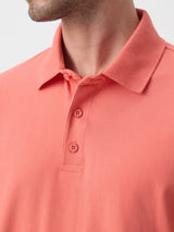 Men's Coral Casual Solid Half Sleeves Polo Tshirt