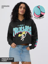 Women's Black Casual Printed Oversized Hoodie