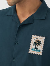 Men's Green Casual  Half Sleeves Shirt