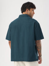 Men's Green Casual  Half Sleeves Shirt