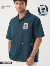 Men's Green Casual  Half Sleeves Shirt