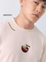 Men's Beige Casual  Half Sleeves Tshirt
