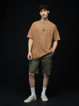 Men's Brown Casual  Half Sleeves Tshirt