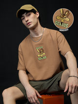 Men's Brown Casual  Half Sleeves Tshirt