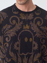 Men's Black Casual  Half Sleeves Tshirt