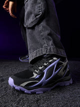 Men's Black Panther  Round Toe Lace Up Low Top Sneakers