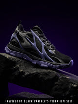 Men's Black Panther  Round Toe Lace Up Low Top Sneakers