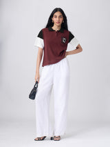 Women's Multicolor Casual Half Sleeves Polo Tshirt