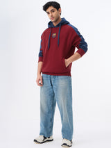 Men's Maroon Casual  Full Sleeves Hoodie