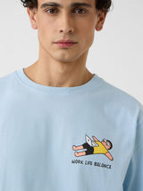 Men's Blue Casual  Half Sleeves Tshirt