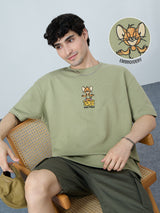 Men's Green Casual  Half Sleeves Tshirt