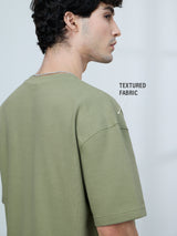 Men's Green Casual  Half Sleeves Tshirt