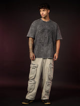 Men's Grey Casual Printed Half Sleeves Tshirt