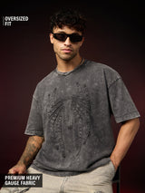 Men's Grey Casual Printed Half Sleeves Tshirt