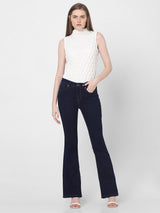 Women's Blue Mid Rise Bootcut Jeans