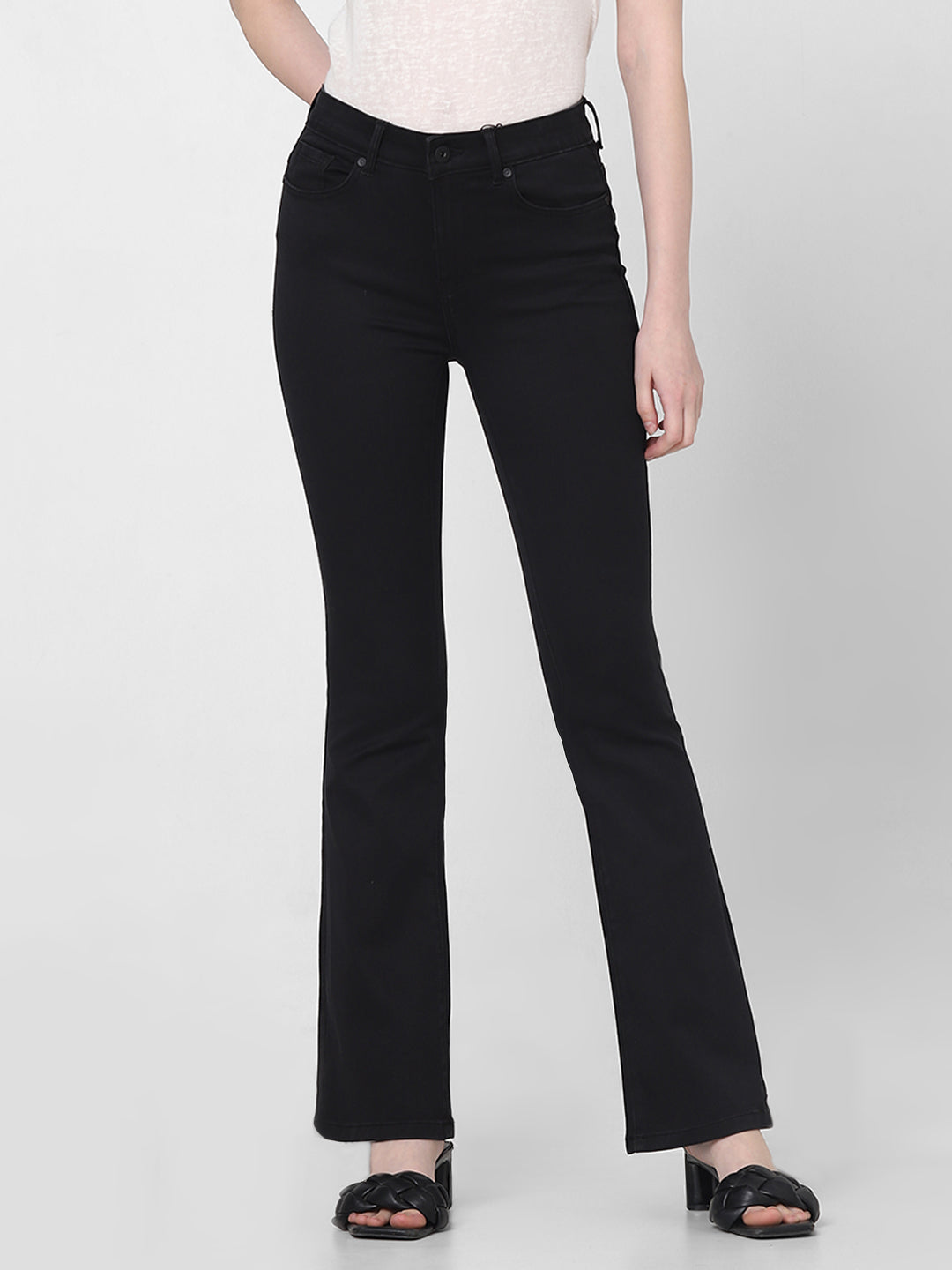 Women's Black Mid Rise Bootcut Jeans