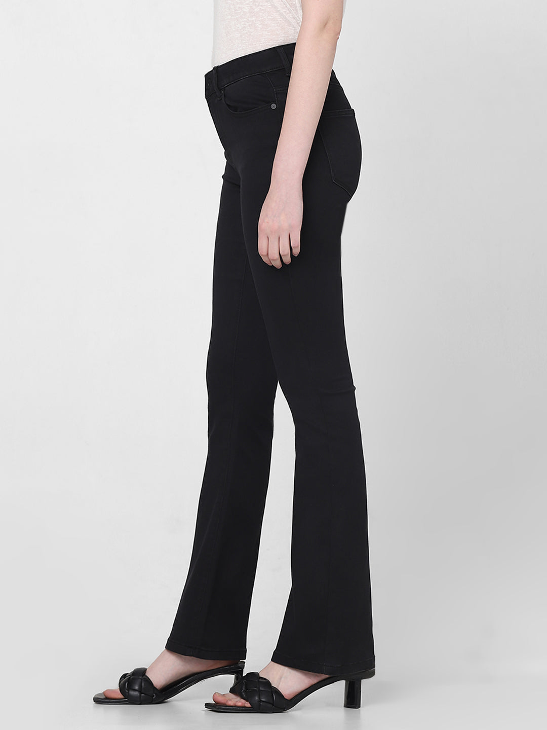 Women's Black Mid Rise Bootcut Jeans