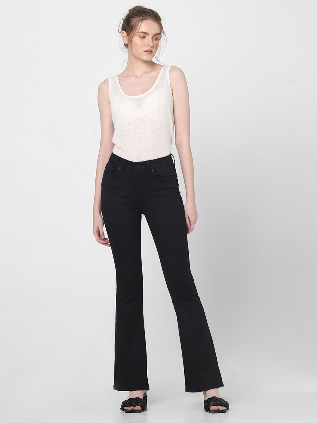 Women's Black Mid Rise Bootcut Jeans
