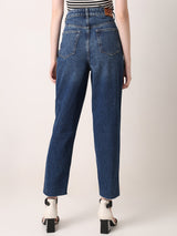 Women's Blue High Rise Ripped Jeans