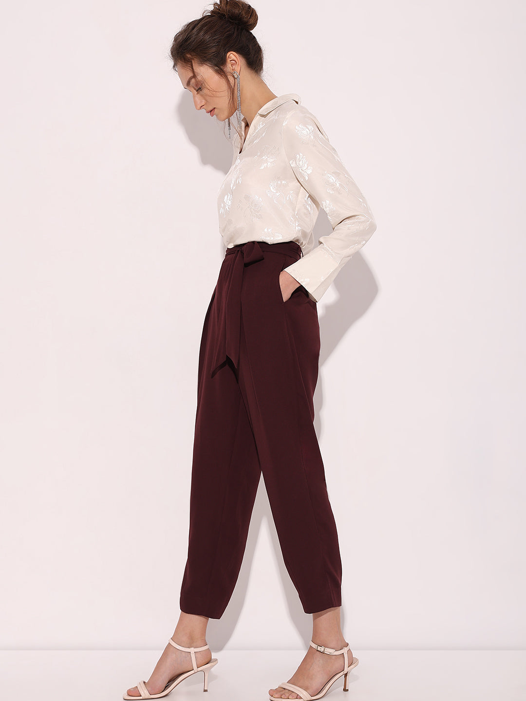 Women's Brown High Rise Pants