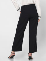 Women's Black High Rise Straight Fit Pants