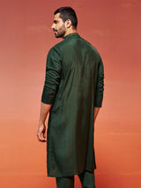 Men's Green Festive Ethnic Full Sleeves Kurta