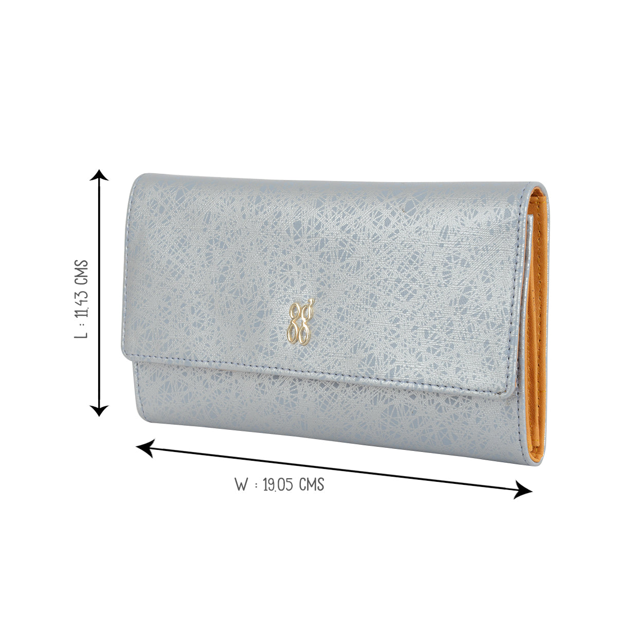 Women's Denio Blue Large 3 Fold Wallet