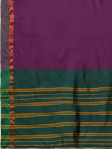 Women's Aura Silk Magenta Woven Design Designer Saree With Blouse Piece