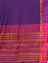 Women's Aura Silk Purple Woven Design Designer Saree With Blouse Piece