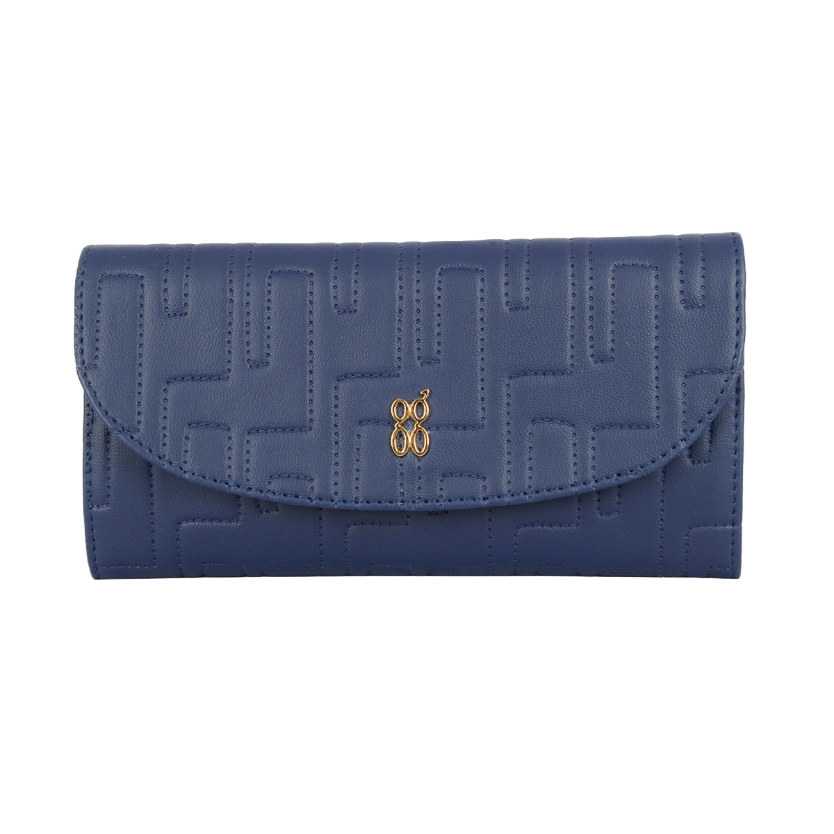 Women's Bound Blue Large 3 Fold Wallet