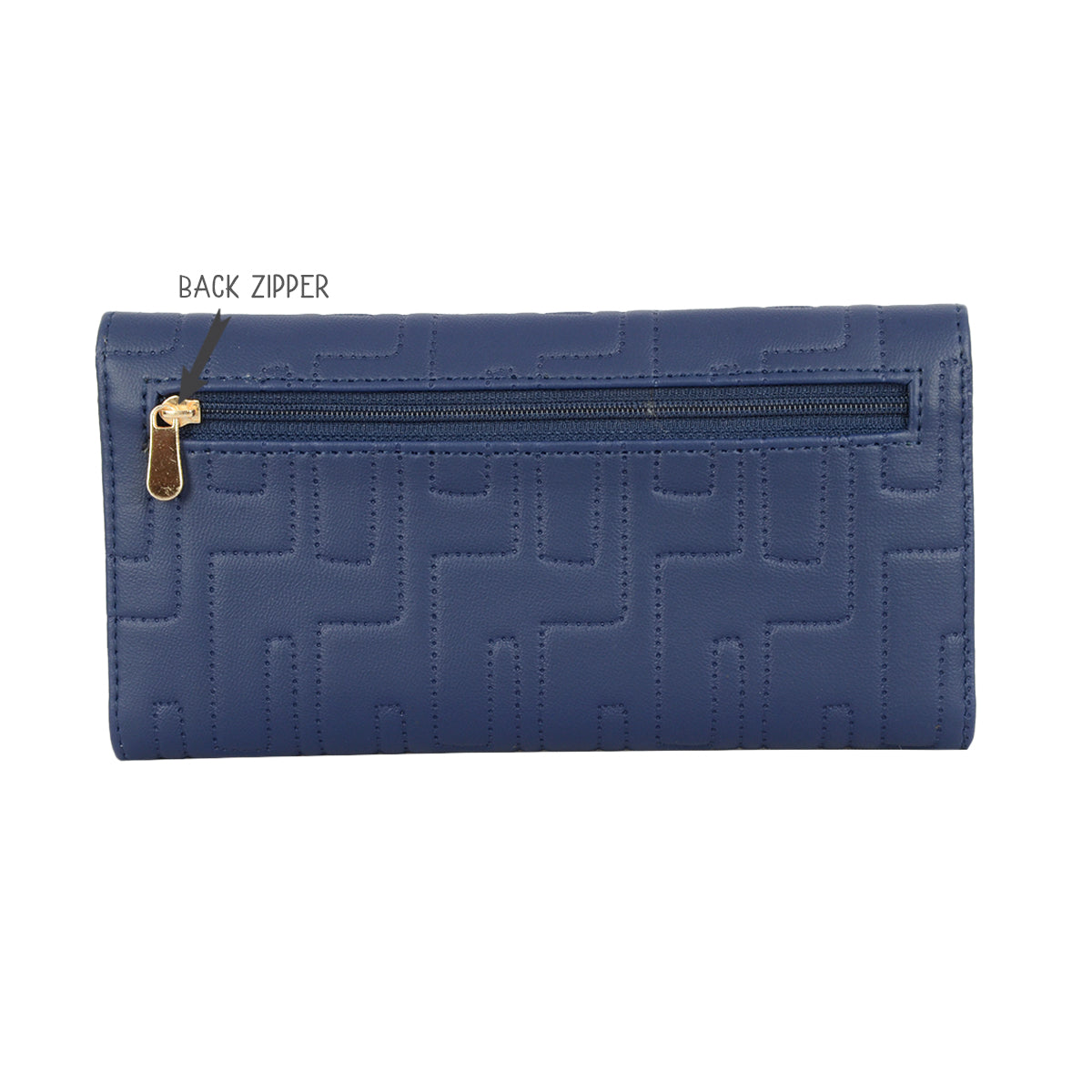 Women's Bound Blue Large 3 Fold Wallet