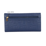 Women's Bound Blue Large 3 Fold Wallet