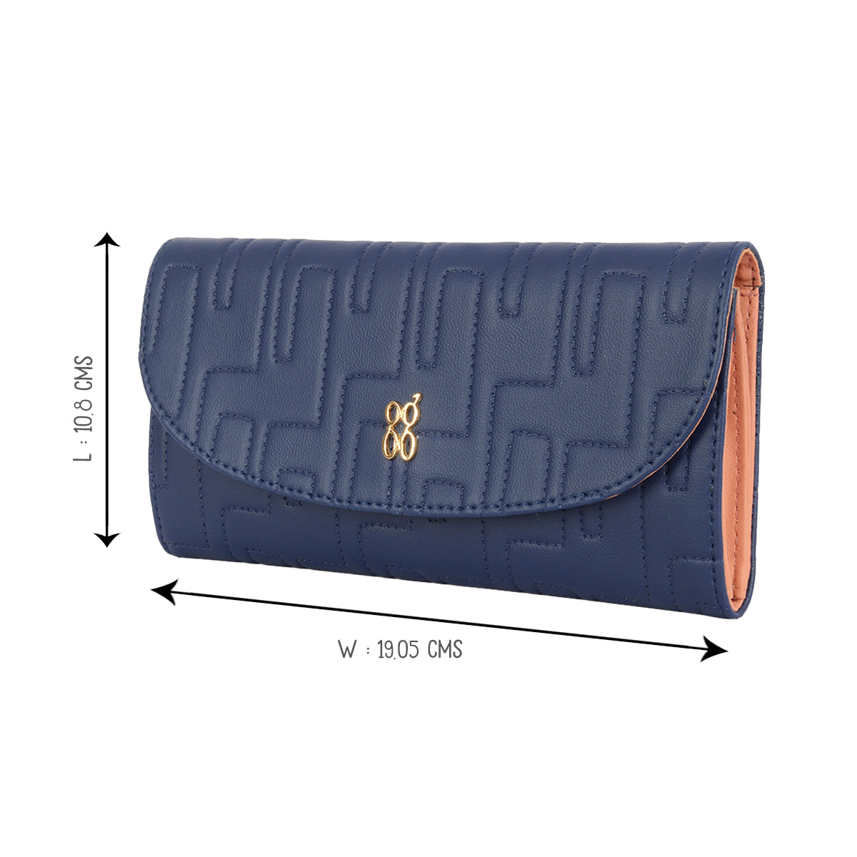 Women's Bound Blue Large 3 Fold Wallet