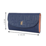 Women's Bound Blue Large 3 Fold Wallet