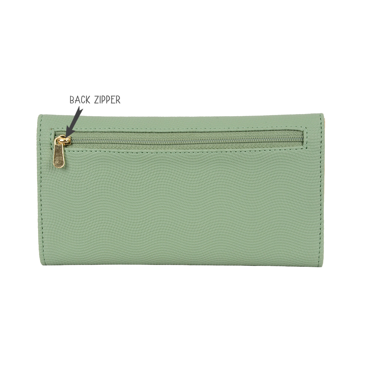 Women's Joey Green Large 3 Fold Wallet
