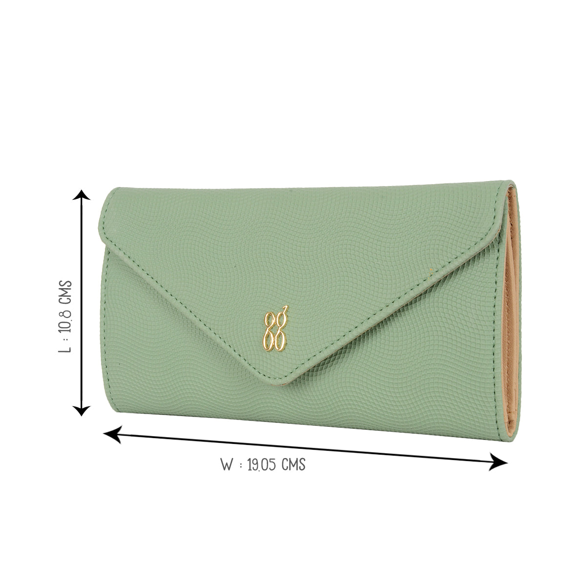 Women's Joey Green Large 3 Fold Wallet