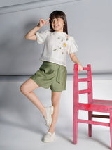 Girls Knee Length Casual Skort Set