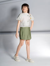 Girls Knee Length Casual Skort Set