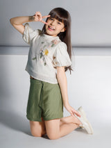 Girls Knee Length Casual Skort Set