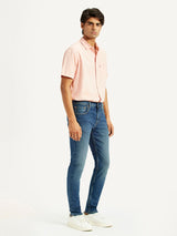 Men's Dark Indigo Casual Slim Fit Solid Jeans