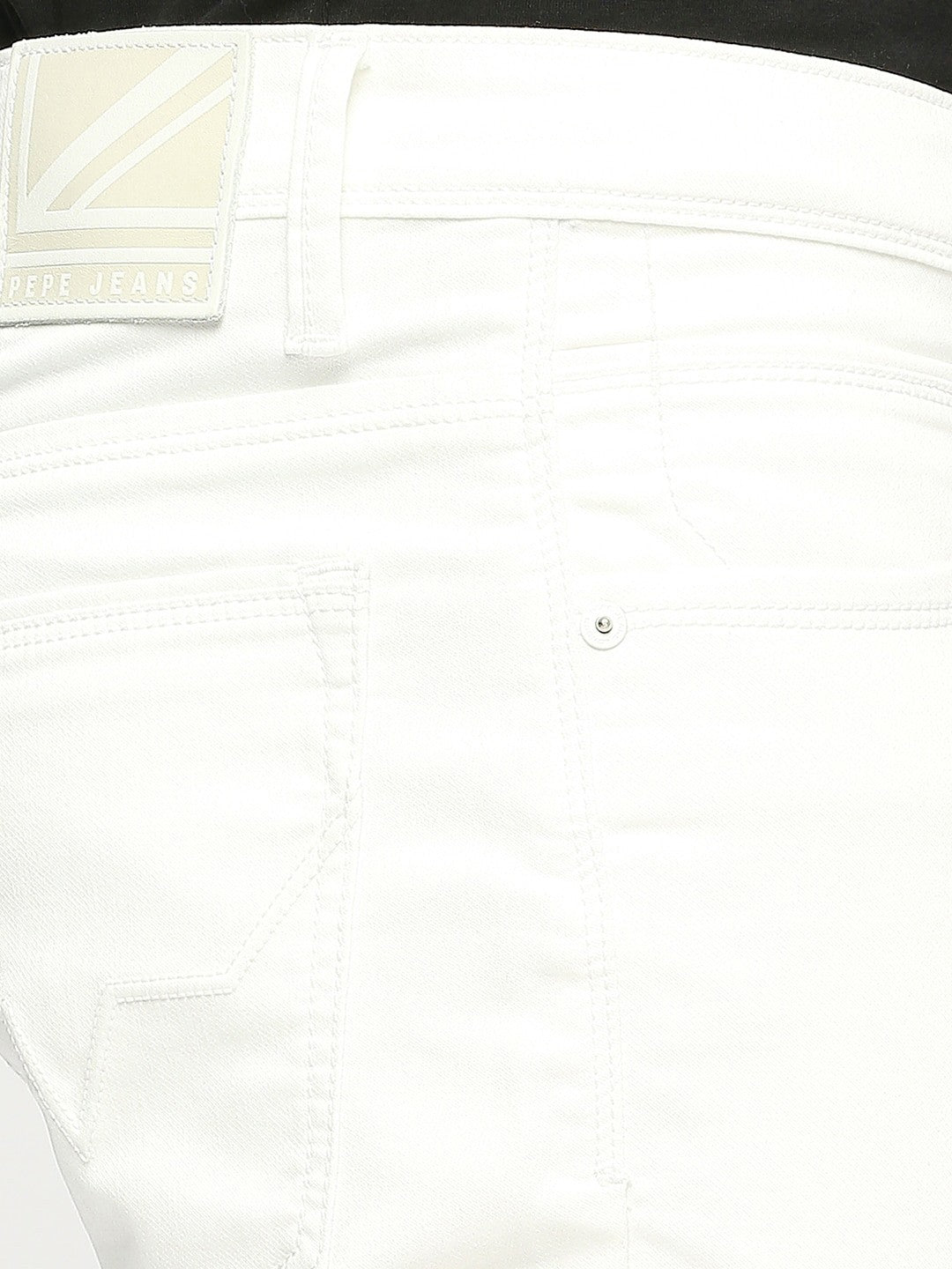 Mens White Slim Stretchable Jeans