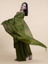 Women's Green Cotton Saree