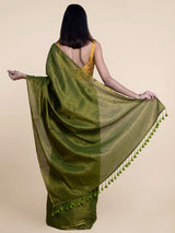 Women's Green Cotton Saree