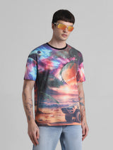 Men's Multicolor Casual Drop Shoulder Boxy Fit Half Sleeves Tshirt
