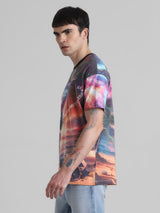 Men's Multicolor Casual Drop Shoulder Boxy Fit Half Sleeves Tshirt