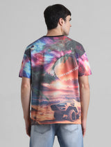 Men's Multicolor Casual Drop Shoulder Boxy Fit Half Sleeves Tshirt