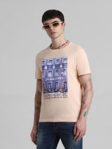 Men's Pink Casual Regular Fit Half Sleeves Tshirt